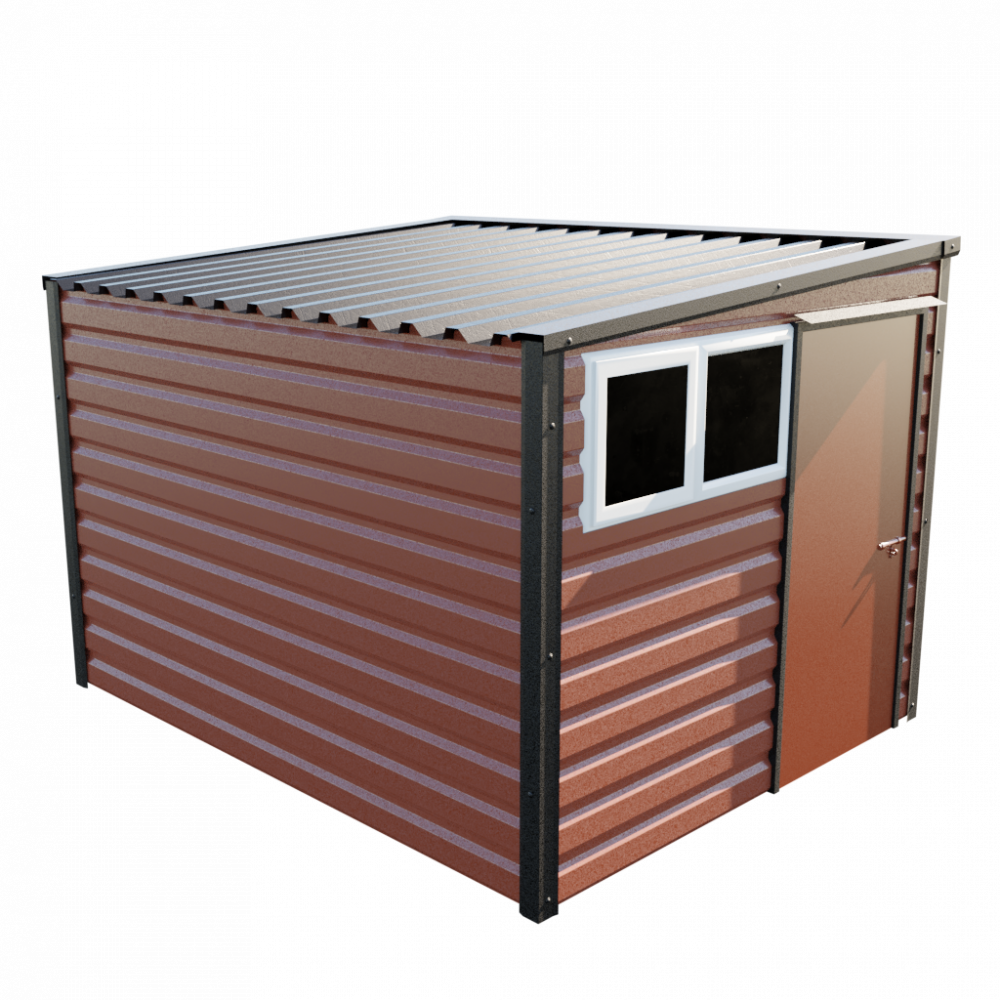Lifelong Pent Shed - 8ft Wide 8x10 / Terracotta