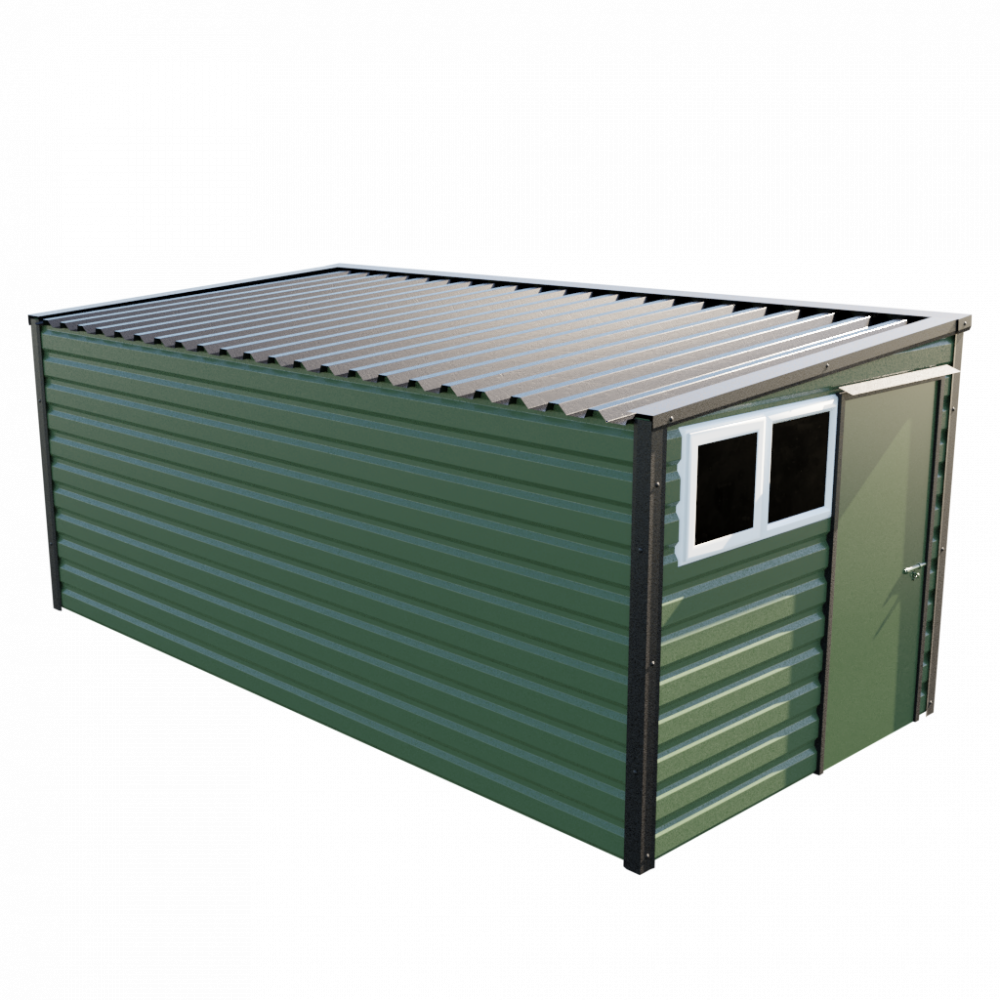 Lifelong Pent Shed - 8ft Wide 8x16 / Olive Green