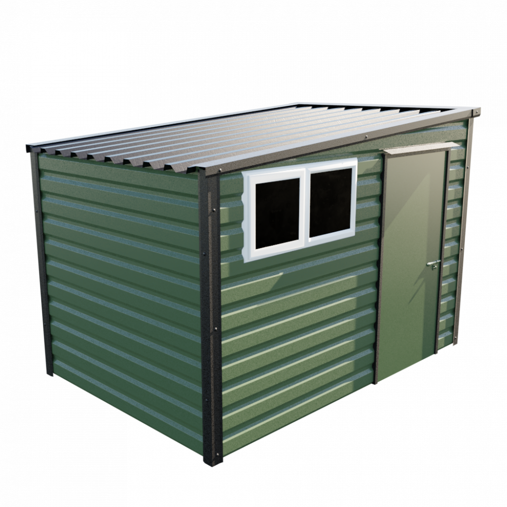 Lifelong Pent Shed - 10ft Wide 10x7 / Olive Green