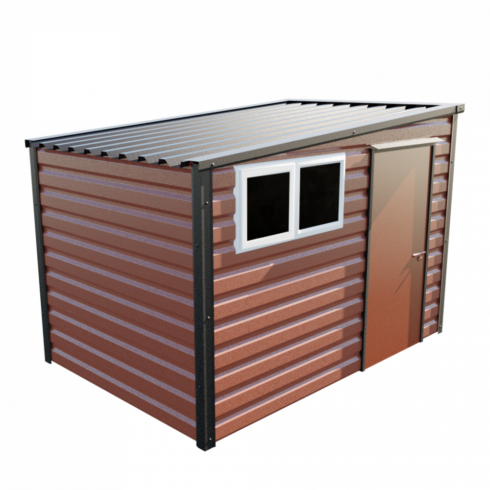 Lifelong Pent Shed - 10ft Wide 10x7 / Terracotta