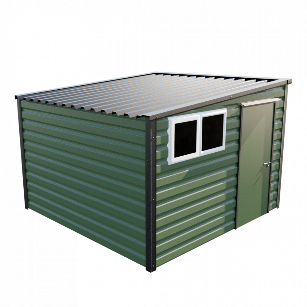 Lifelong Pent Shed - 10ft Wide 10x10 / Olive Green