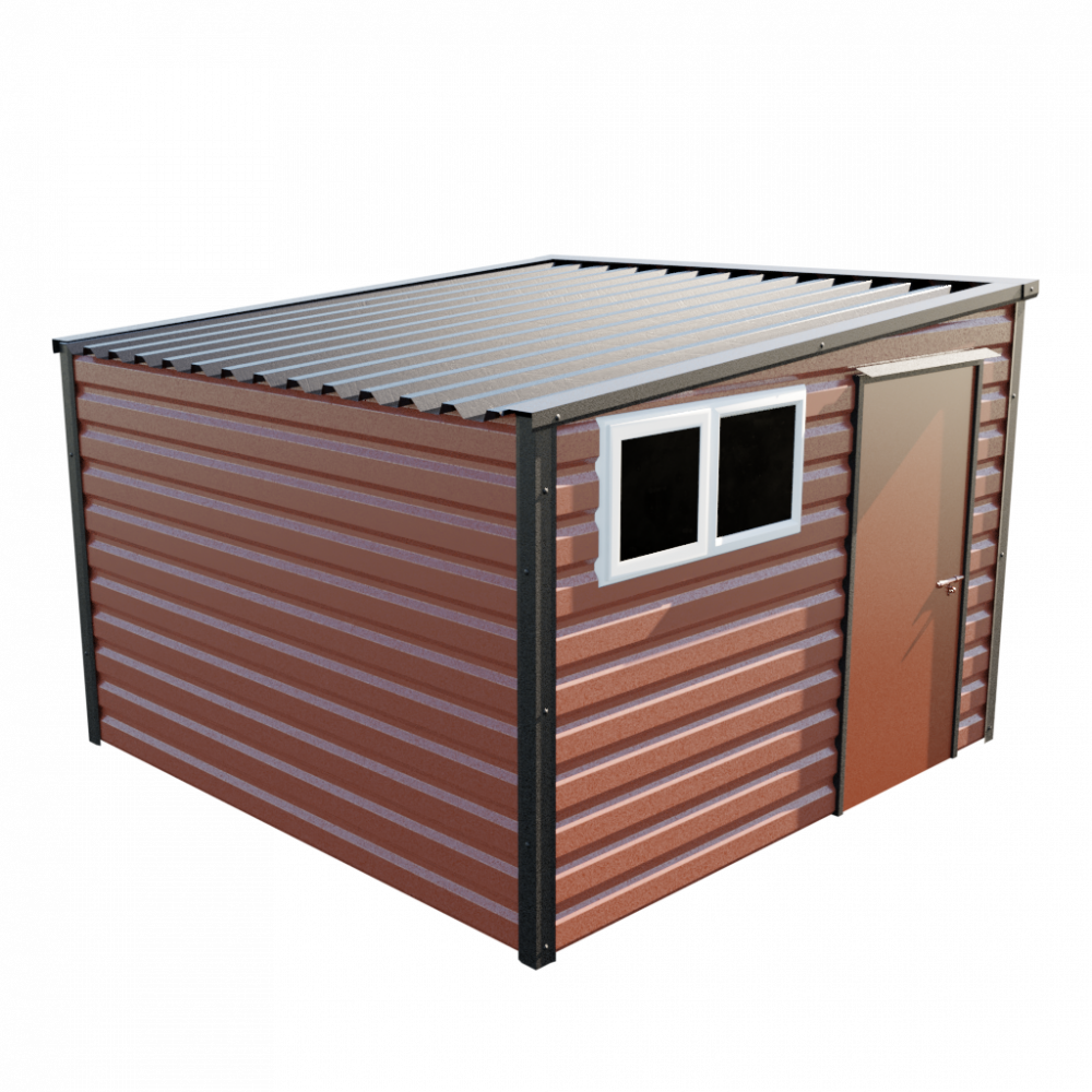 Lifelong Pent Shed - 10ft Wide 10x10 / Terracotta