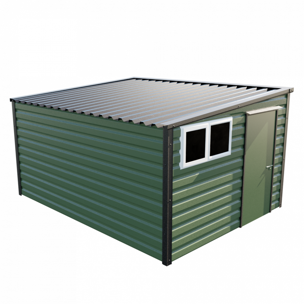 Lifelong Pent Shed - 10ft Wide 10x13 / Olive Green