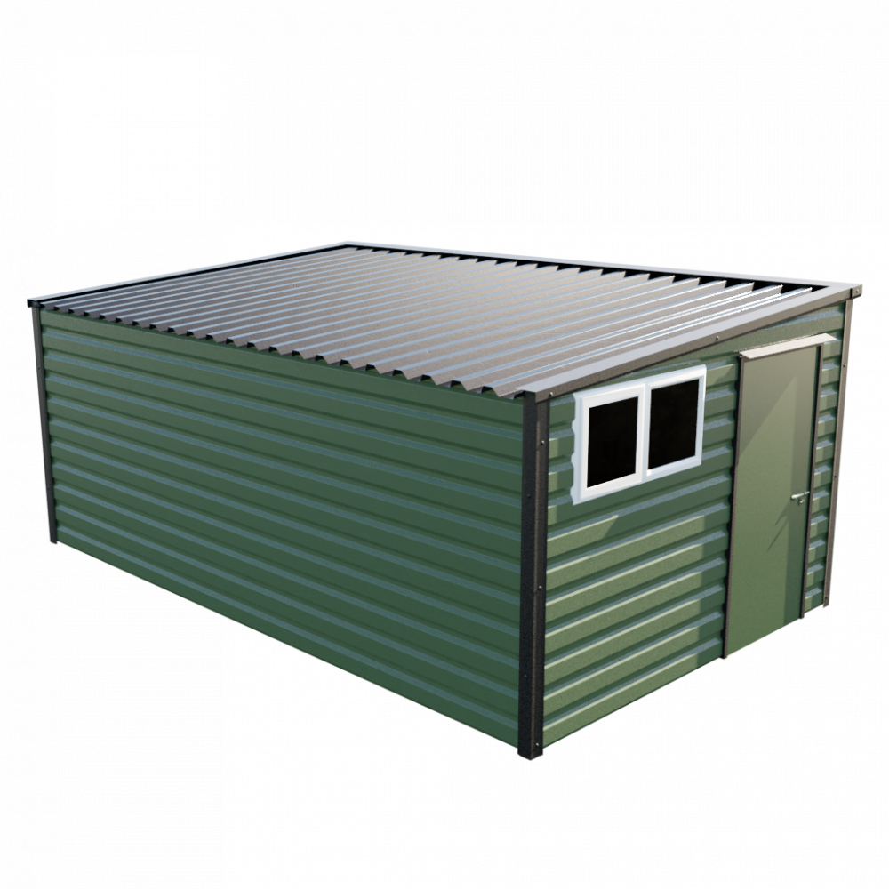Lifelong Pent Shed - 10ft Wide 10x16 / Olive Green