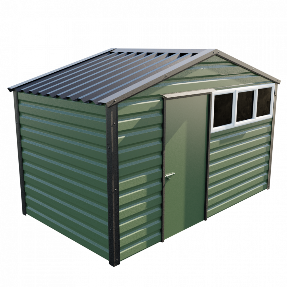 Lifelong Apex Shed - 12ft Wide 12x7 / Olive Green