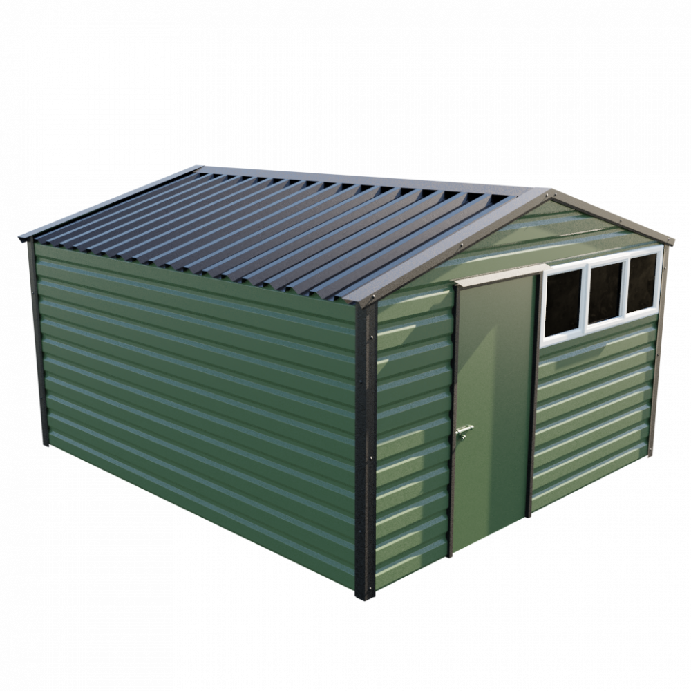Lifelong Apex Shed - 12ft Wide 12x13 / Olive Green