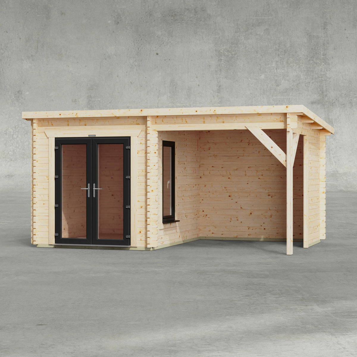 Power Sheds Canopy Log Cabin 16ft x 10ft