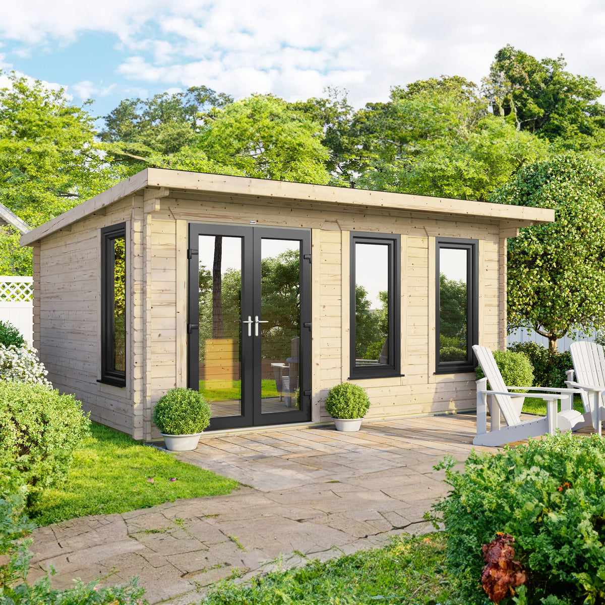 Power Pent Log Cabin - 44mm 16x10 / Centre