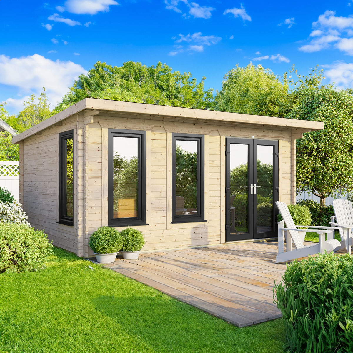 Power Pent Log Cabin - 44mm 16x10 / Right