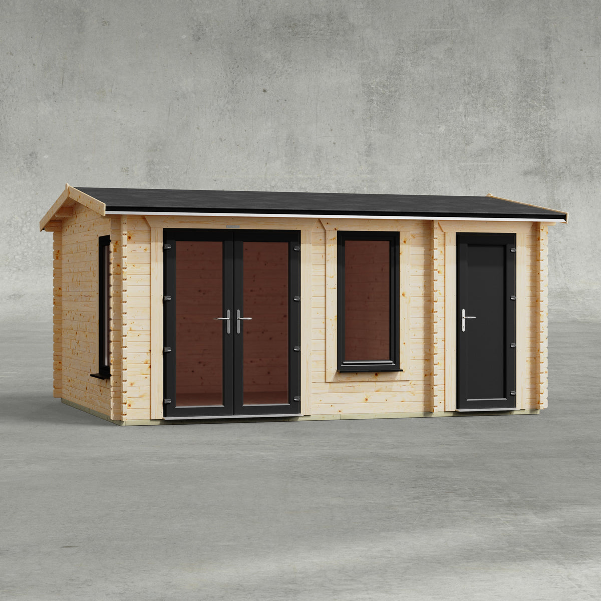 Power Sheds Power Apex Combi Log Cabin 16ft x 12ft / Left