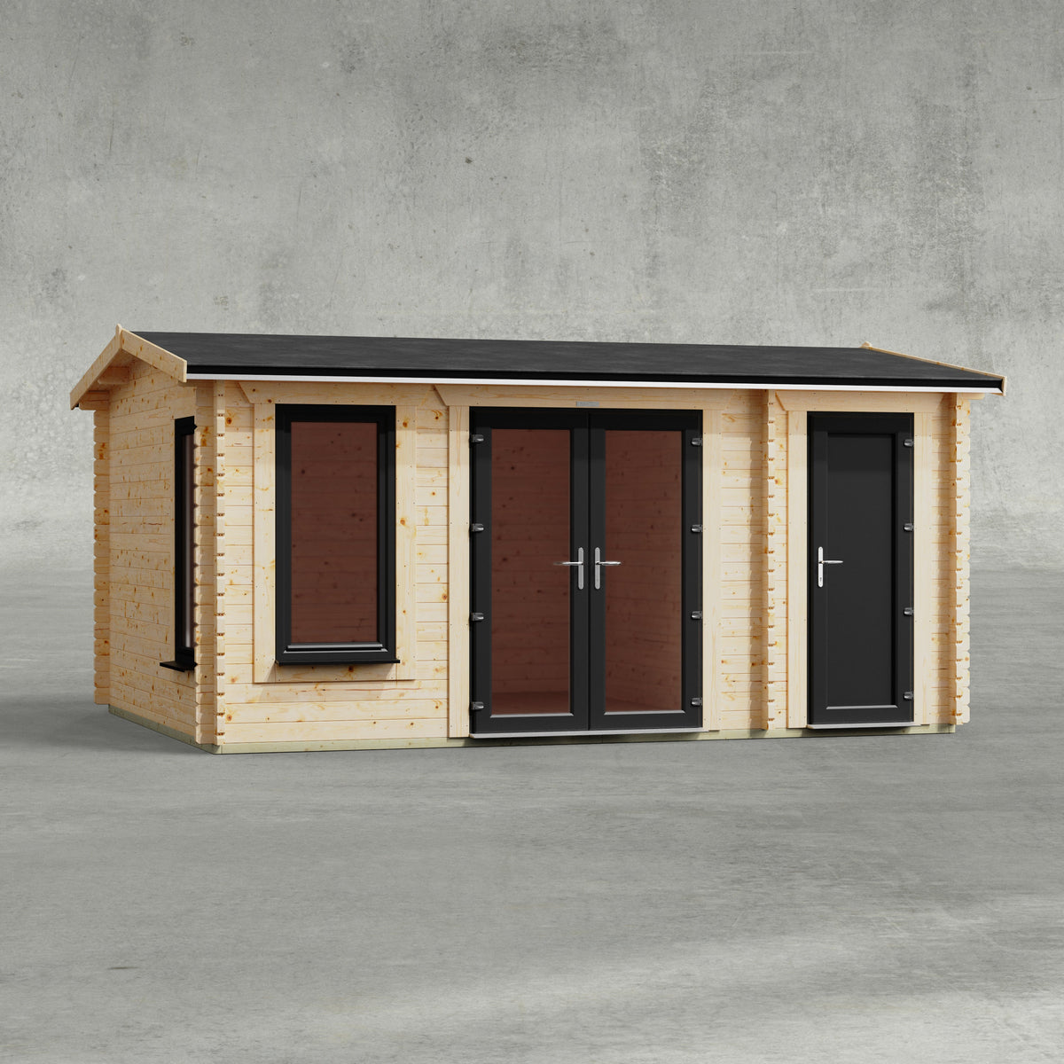 Power Sheds Power Apex Combi Log Cabin 16ft x 12ft / Right