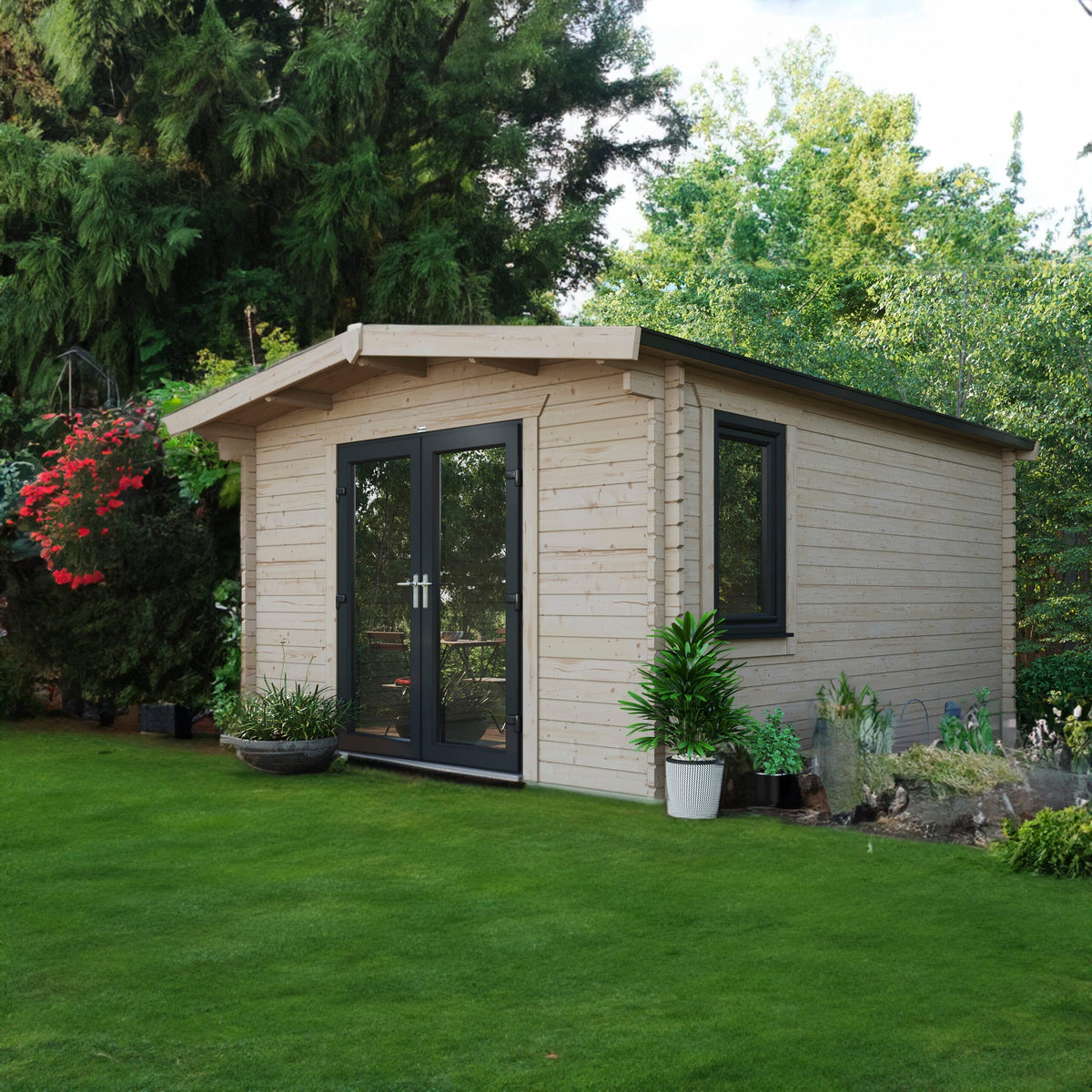 Power Sheds Power Chalet Log Cabin 44mm 16ft x 12ft / Centre