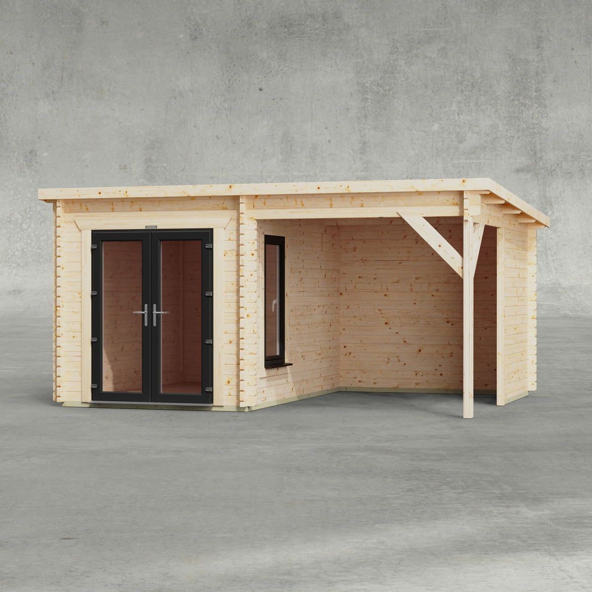 Power Sheds Canopy Log Cabin 16ft x 12ft