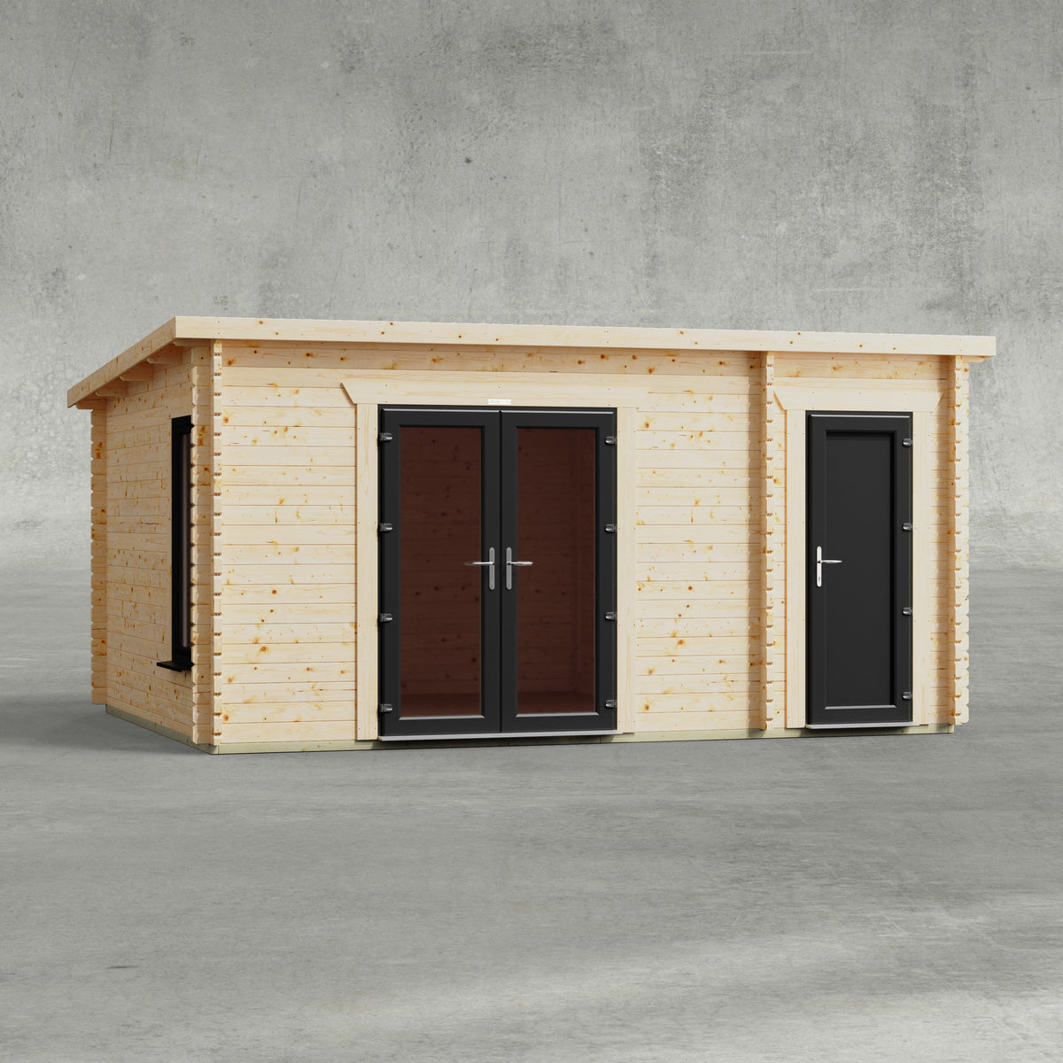 Power Sheds Power Pent Combi Log Cabin 16ft x 12ft / Centre