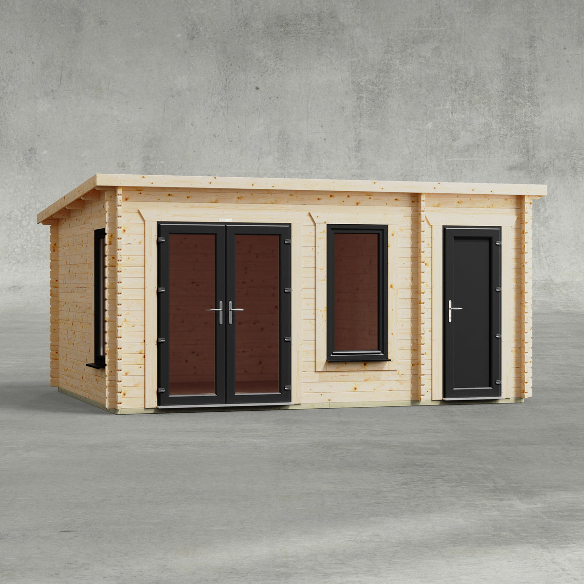Power Sheds Power Pent Combi Log Cabin 16ft x 12ft / Left