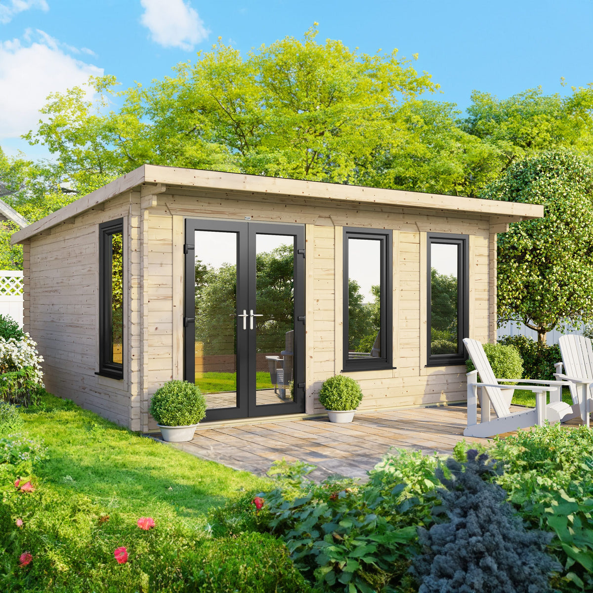 Power Pent Log Cabin - 44mm 16x12 / Left