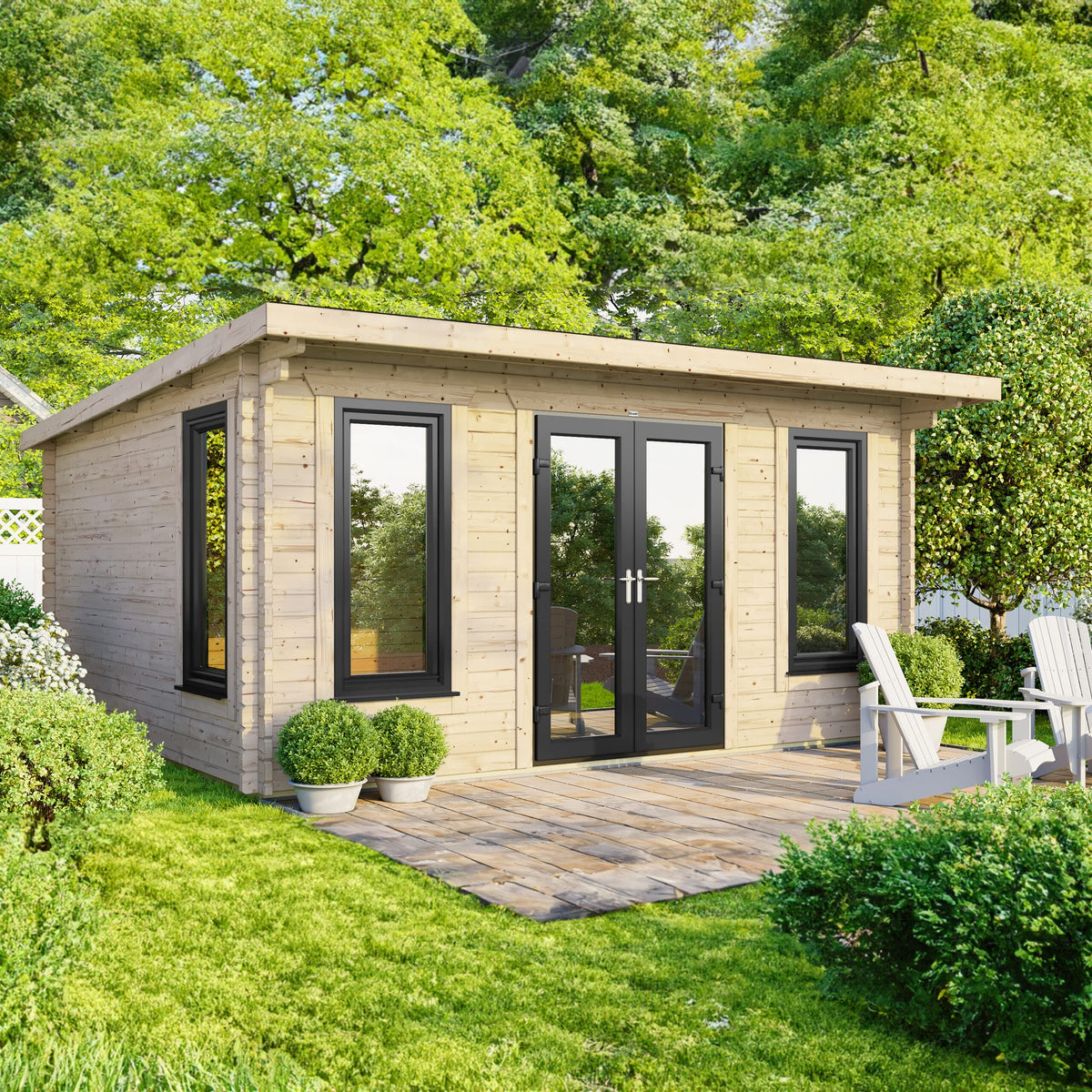 Power Pent Log Cabin - 44mm 16x12 / Centre