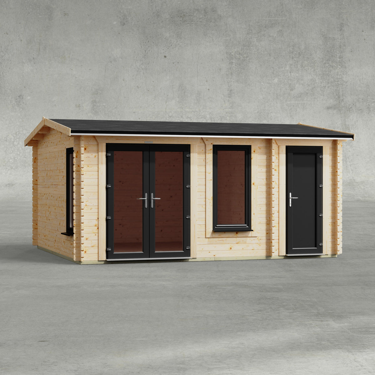 Power Sheds Power Apex Combi Log Cabin 16ft x 14ft / Left
