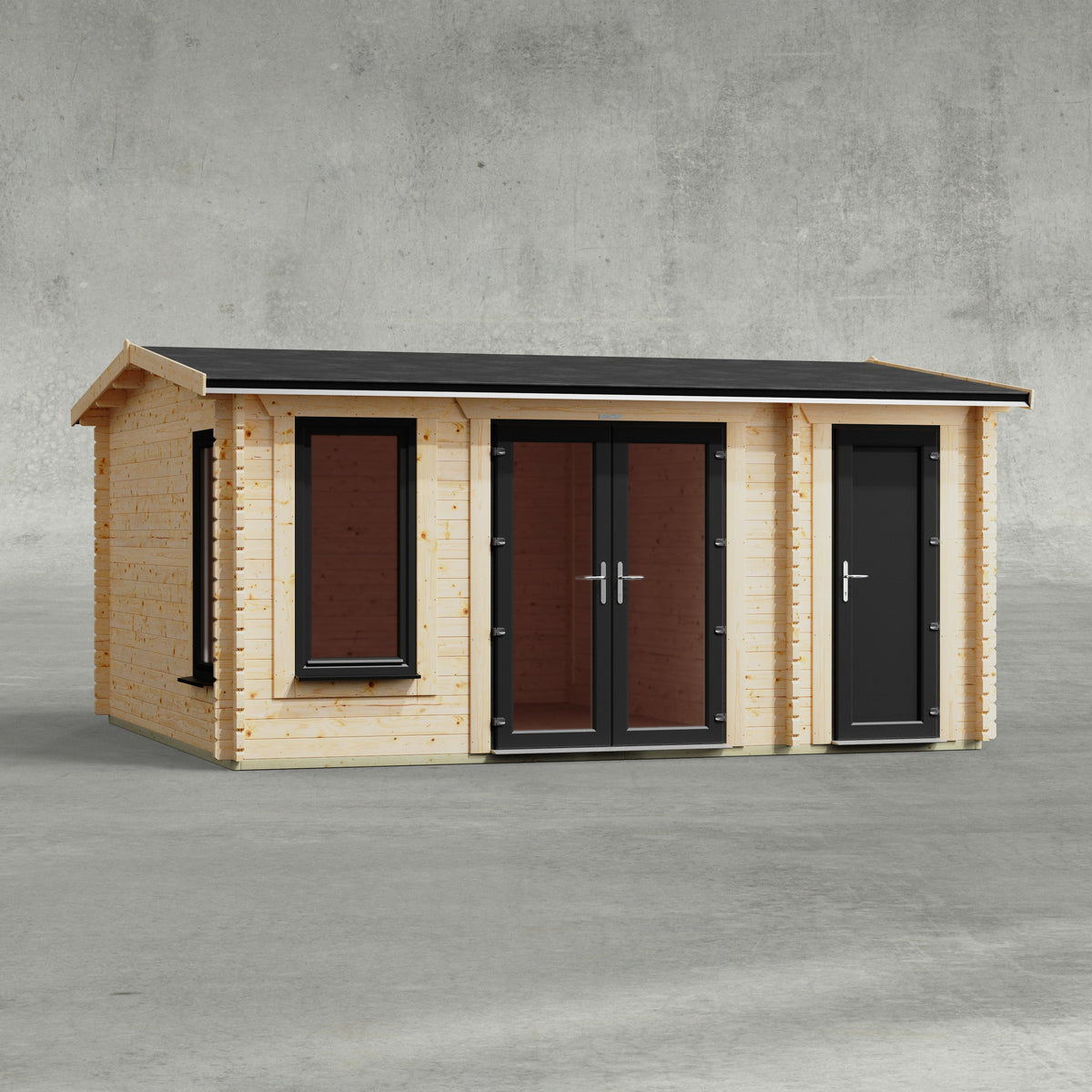 Power Sheds Power Apex Combi Log Cabin 16ft x 14ft / Right