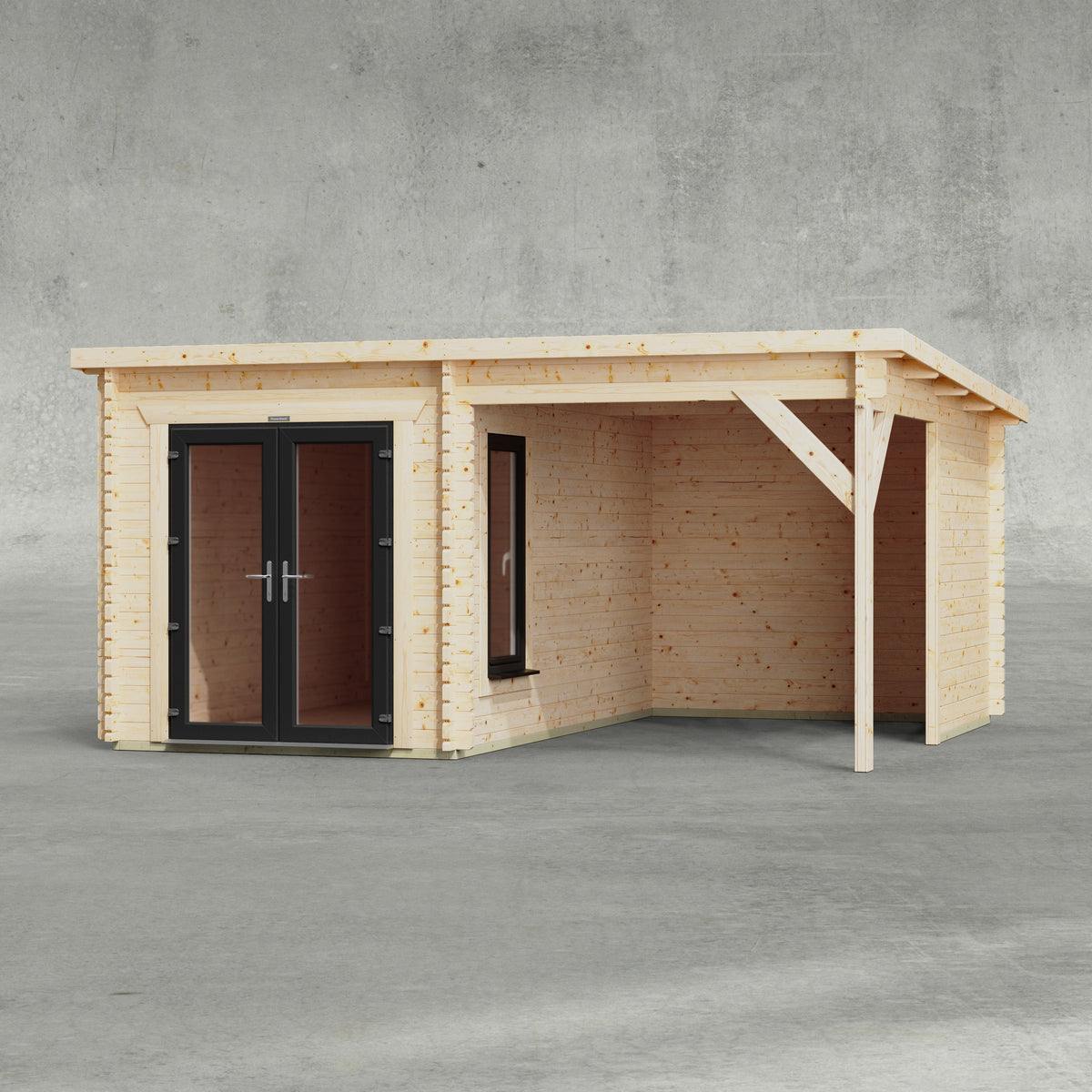 Power Sheds Canopy Log Cabin 16ft x 14ft