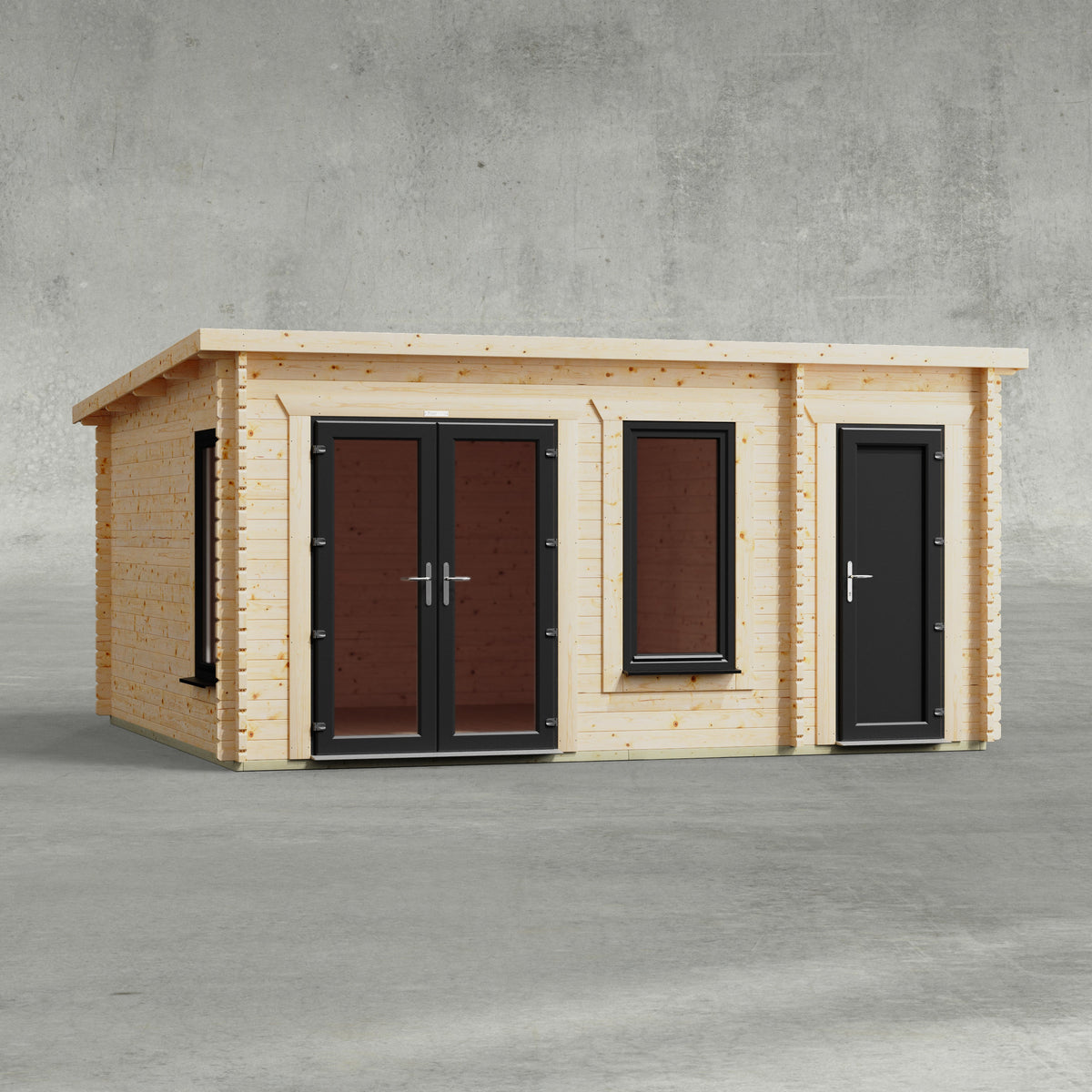 Power Sheds Power Pent Combi Log Cabin 16ft x 14ft / Left