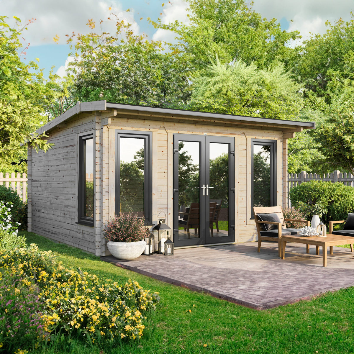 Power Apex Log Cabin - 44mm 16x16 / Centre