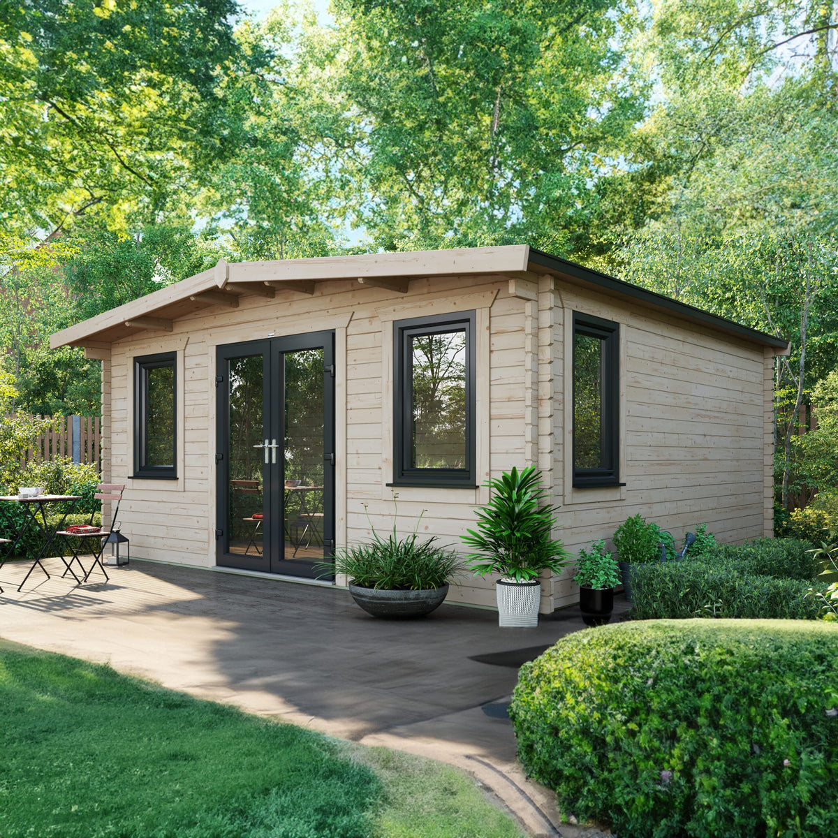 Power Sheds Power Chalet Log Cabin 44mm 16ft x 16ft / Centre