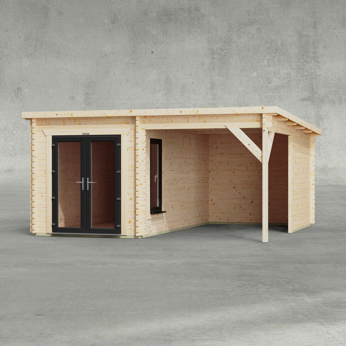 Power Sheds Canopy Log Cabin 16ft x 16ft
