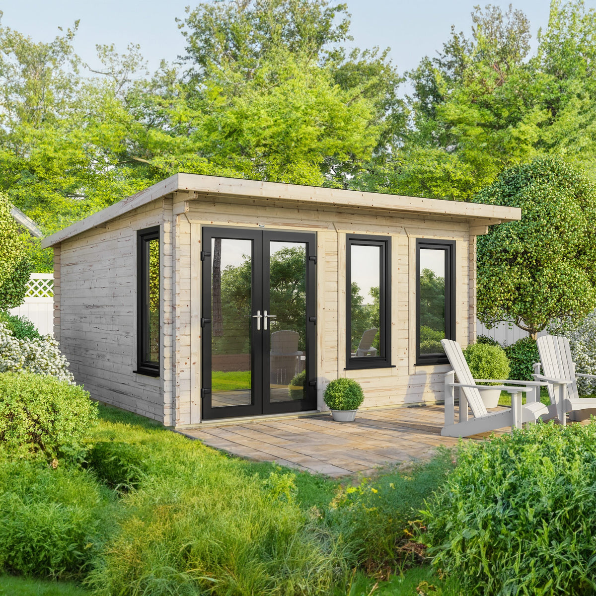 Power Pent Log Cabin - 44mm 16x16 / Left