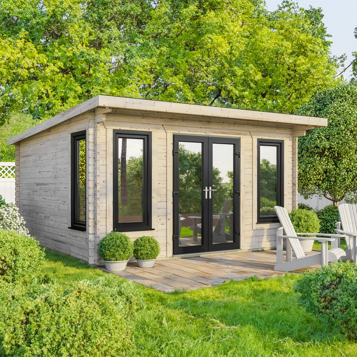 Power Pent Log Cabin - 44mm 16x16 / Centre