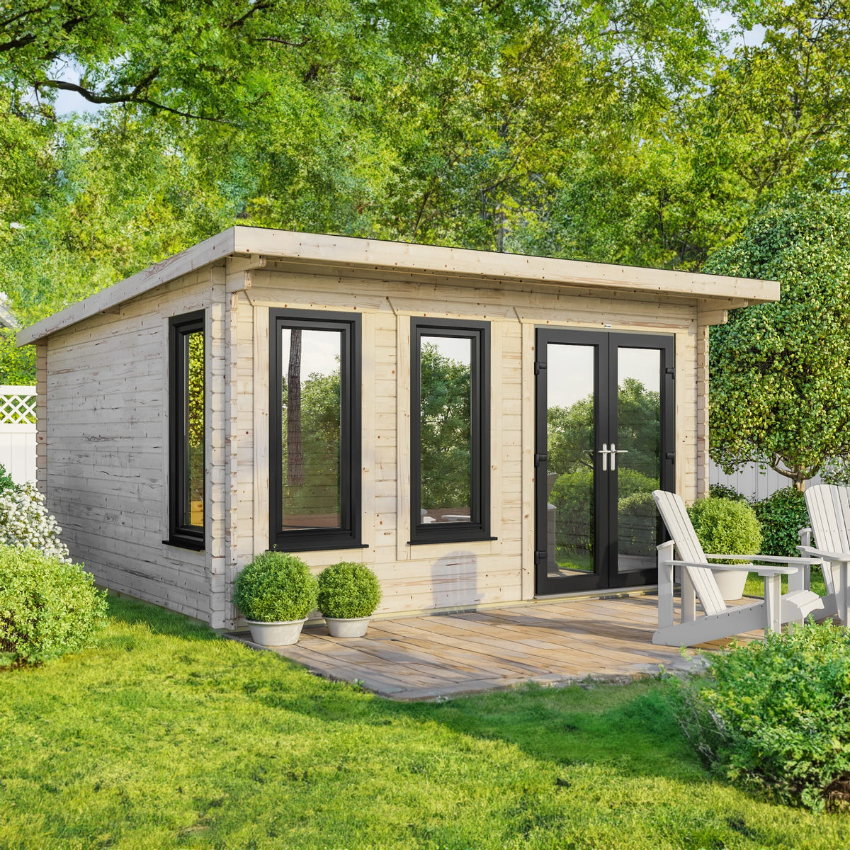 Power Pent Log Cabin - 44mm 16x16 / Right