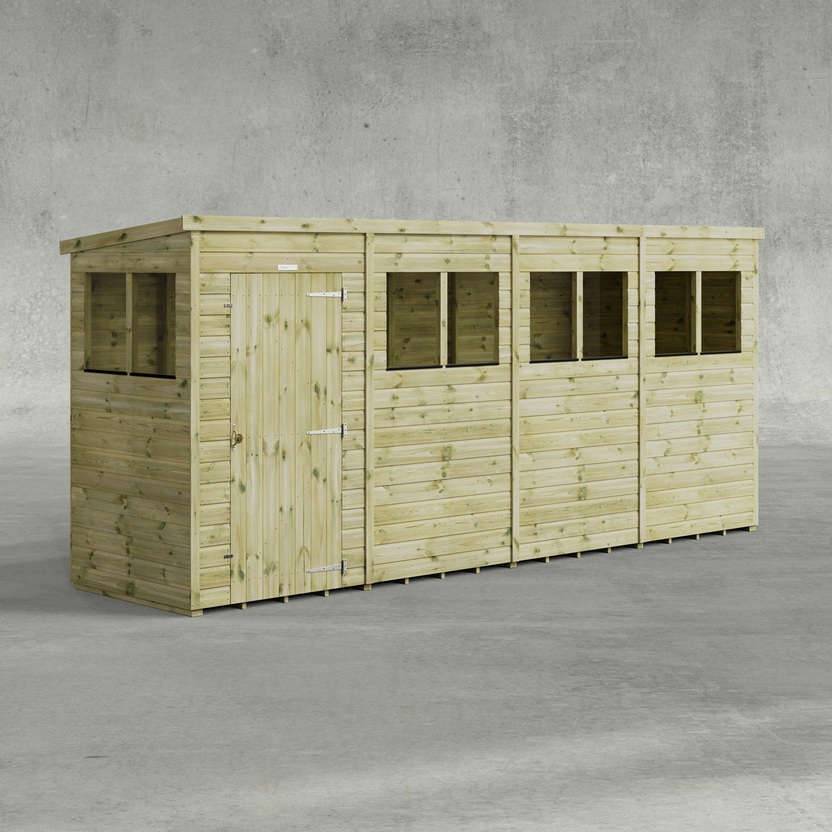 Power Premium Pent Shed 16x4
