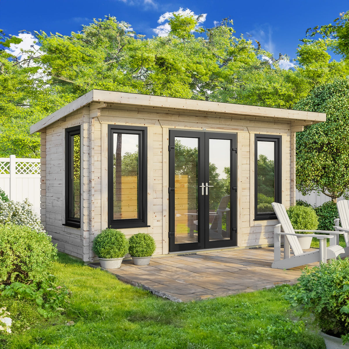 Power Pent Log Cabin - 44mm 16x8 / Centre