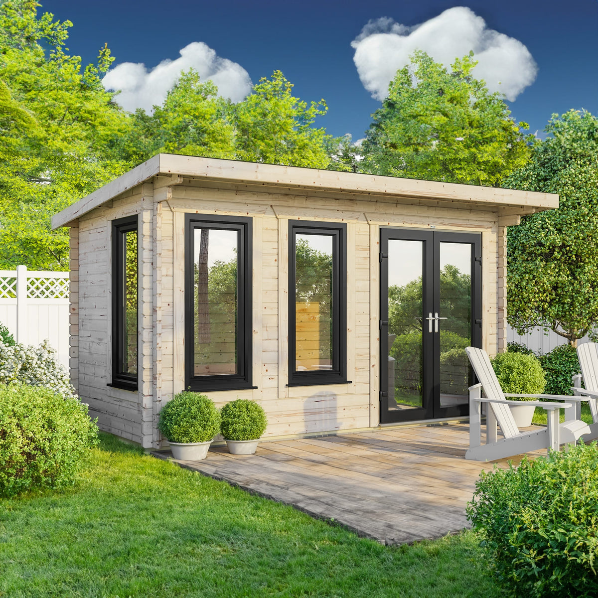 Power Pent Log Cabin - 44mm 16x8 / Right