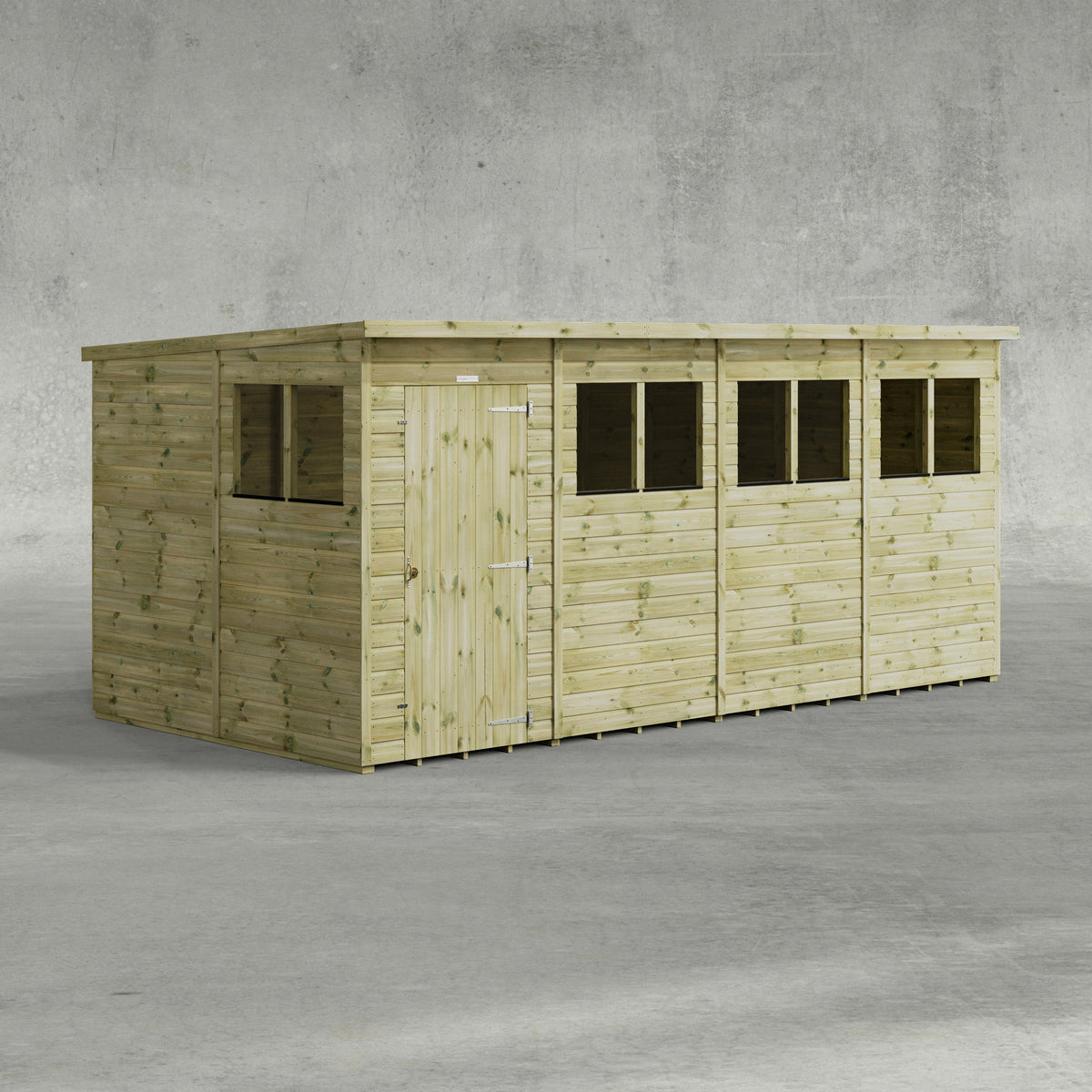 Power Premium Pent Shed 16x8