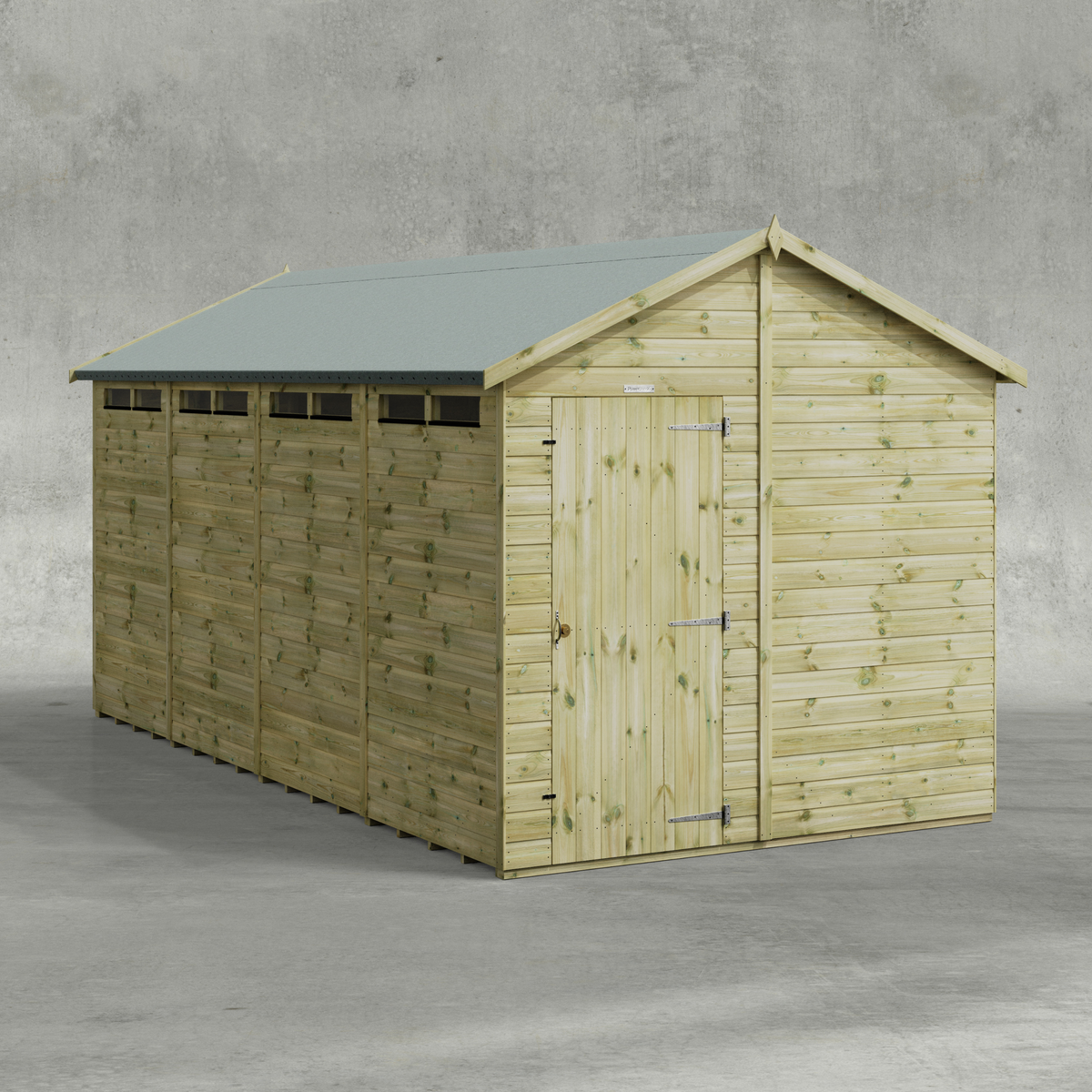 Power Premium Apex Security Shed 16x8