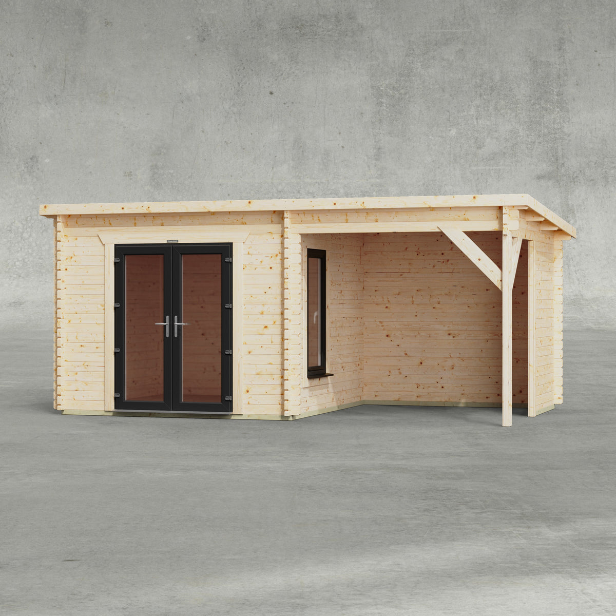 Power Sheds Canopy Log Cabin 18ft x 10ft