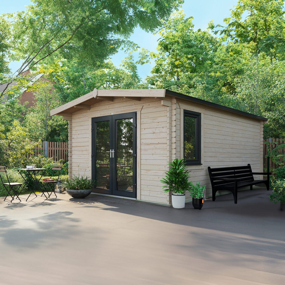 Power Sheds Power Chalet Log Cabin 44mm 18ft x 12ft / Centre