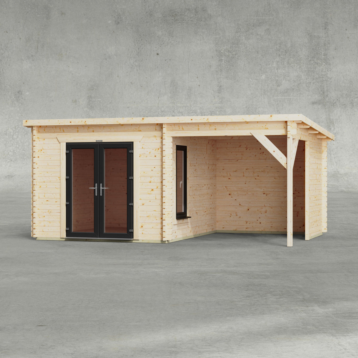 Power Sheds Canopy Log Cabin 18ft x 12ft