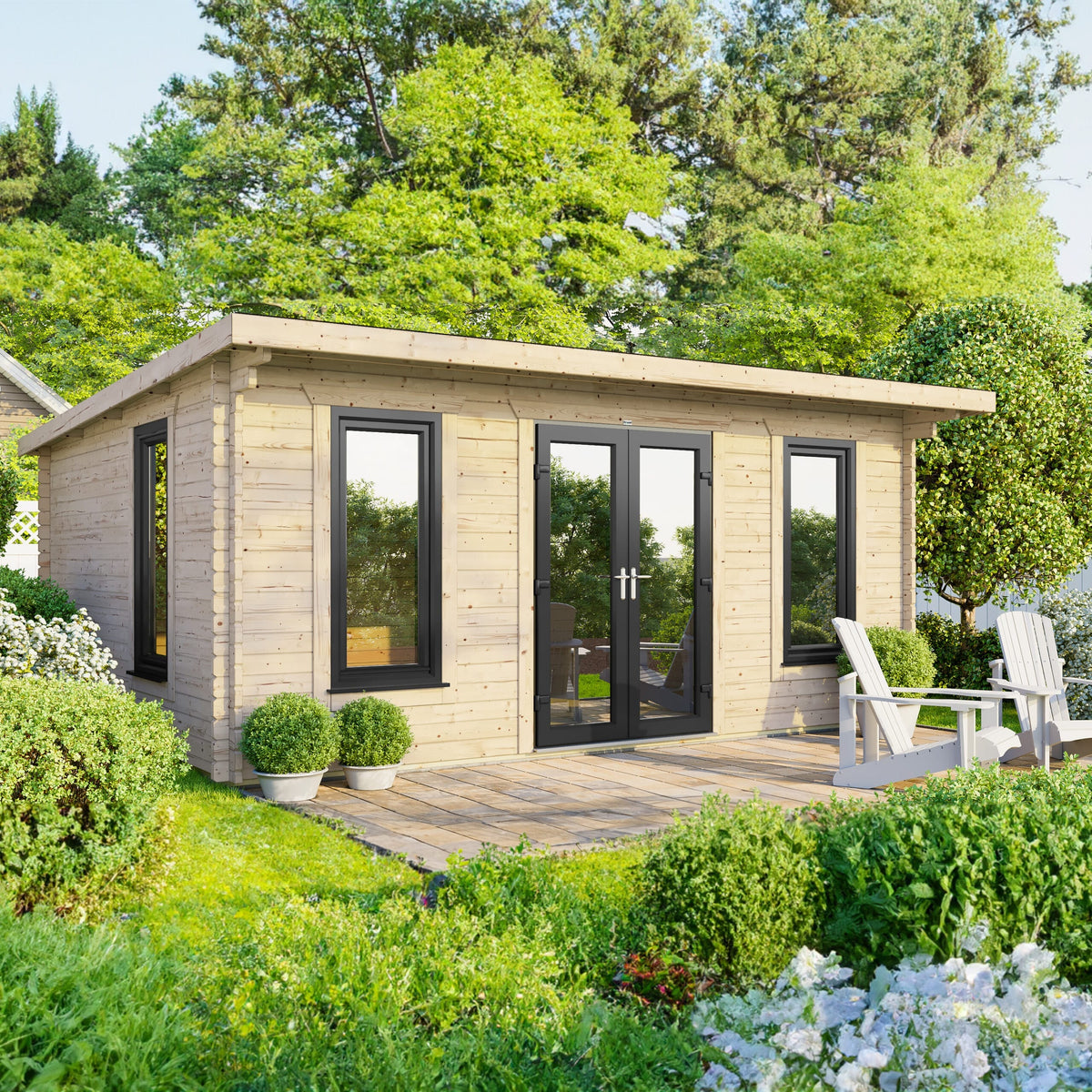 Power Pent Log Cabin - 44mm 18x12 / Centre