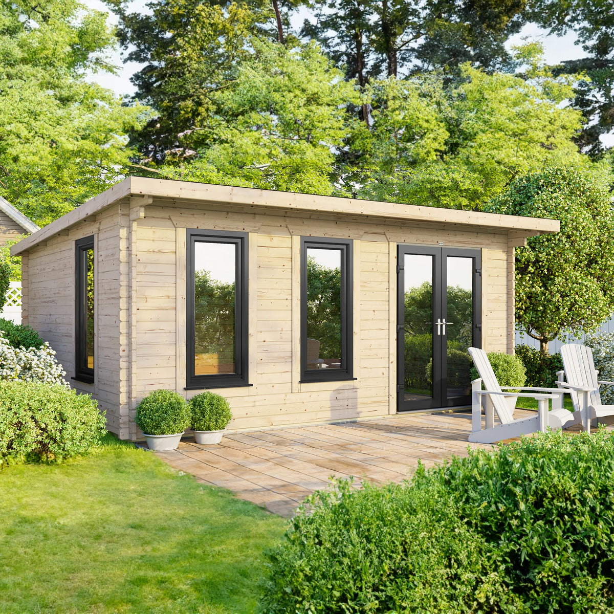 Power Pent Log Cabin - 44mm 18x12 / Right