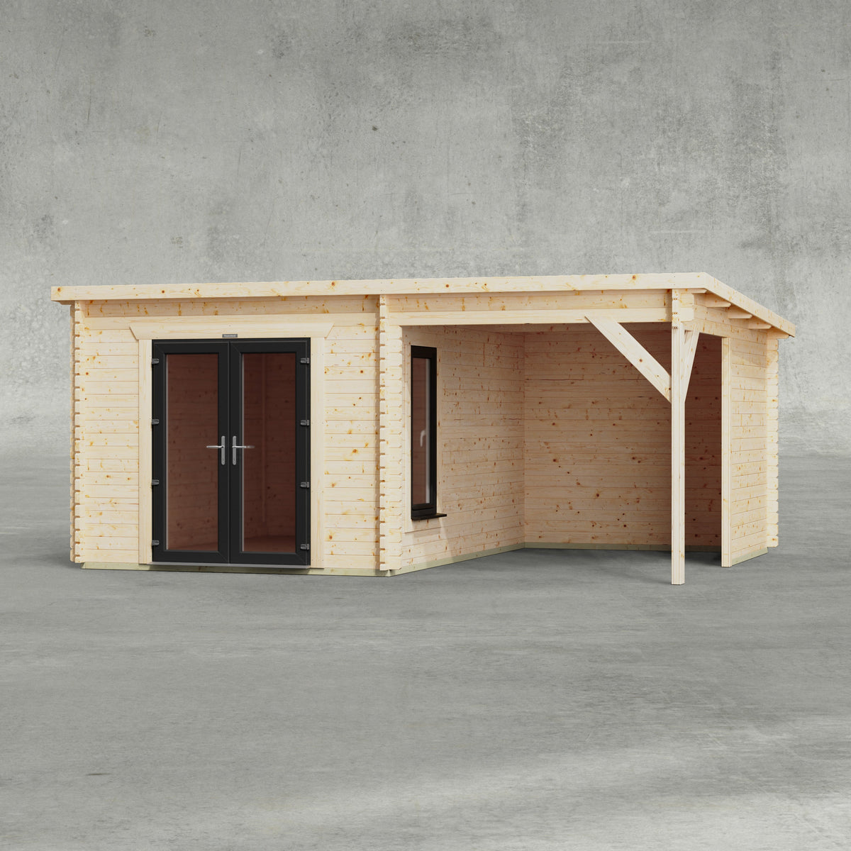 Power Sheds Canopy Log Cabin 18ft x 14ft