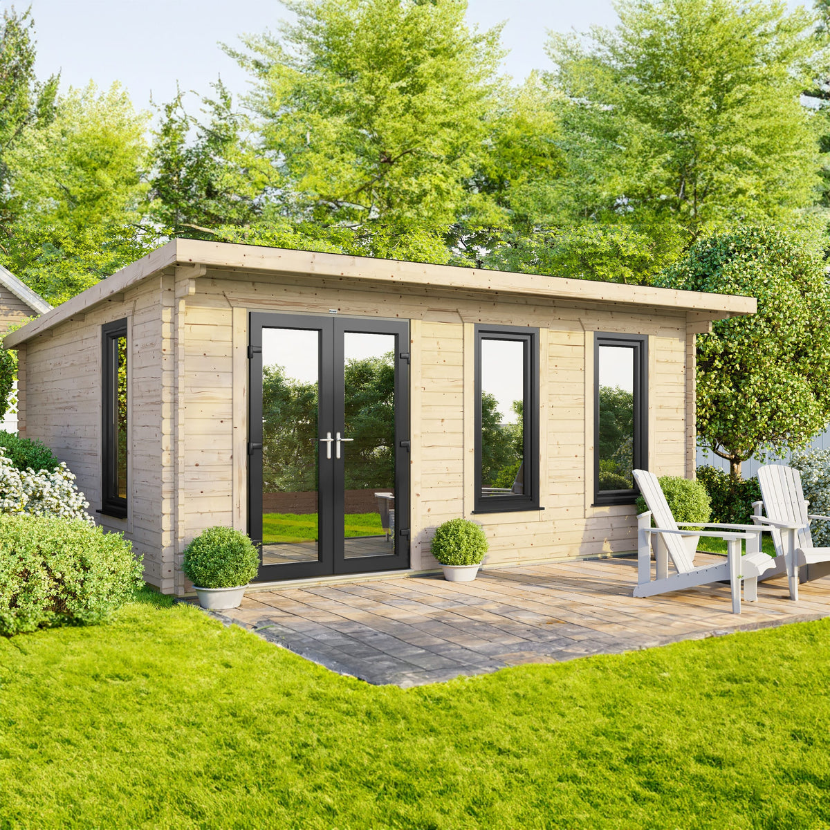 Power Pent Log Cabin - 44mm 18x14 / Left