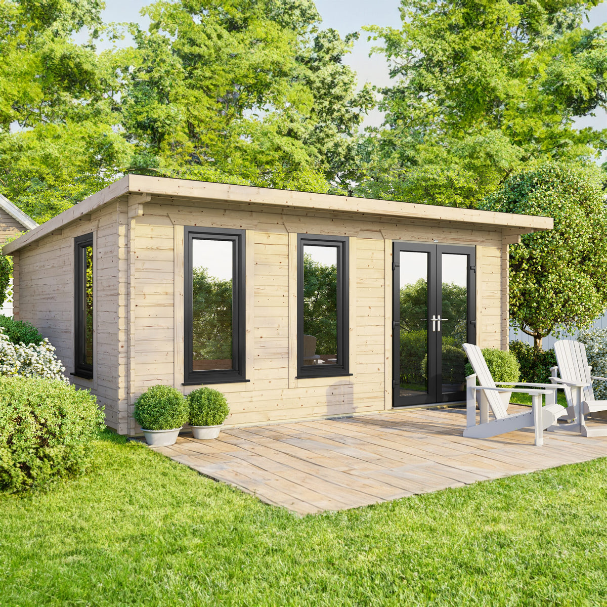 Power Pent Log Cabin - 44mm 18x14 / Right