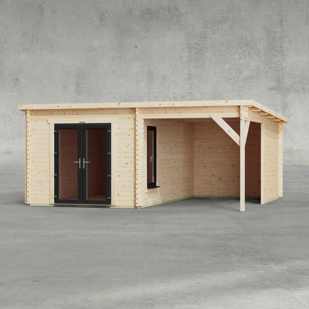 Power Sheds Canopy Log Cabin 18ft x 16ft