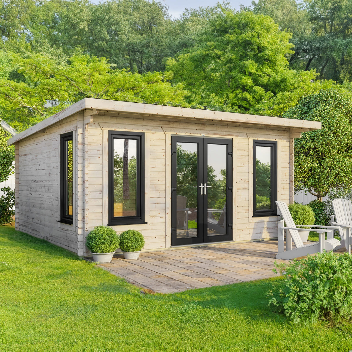 Power Pent Log Cabin - 44mm 18x16 / Centre