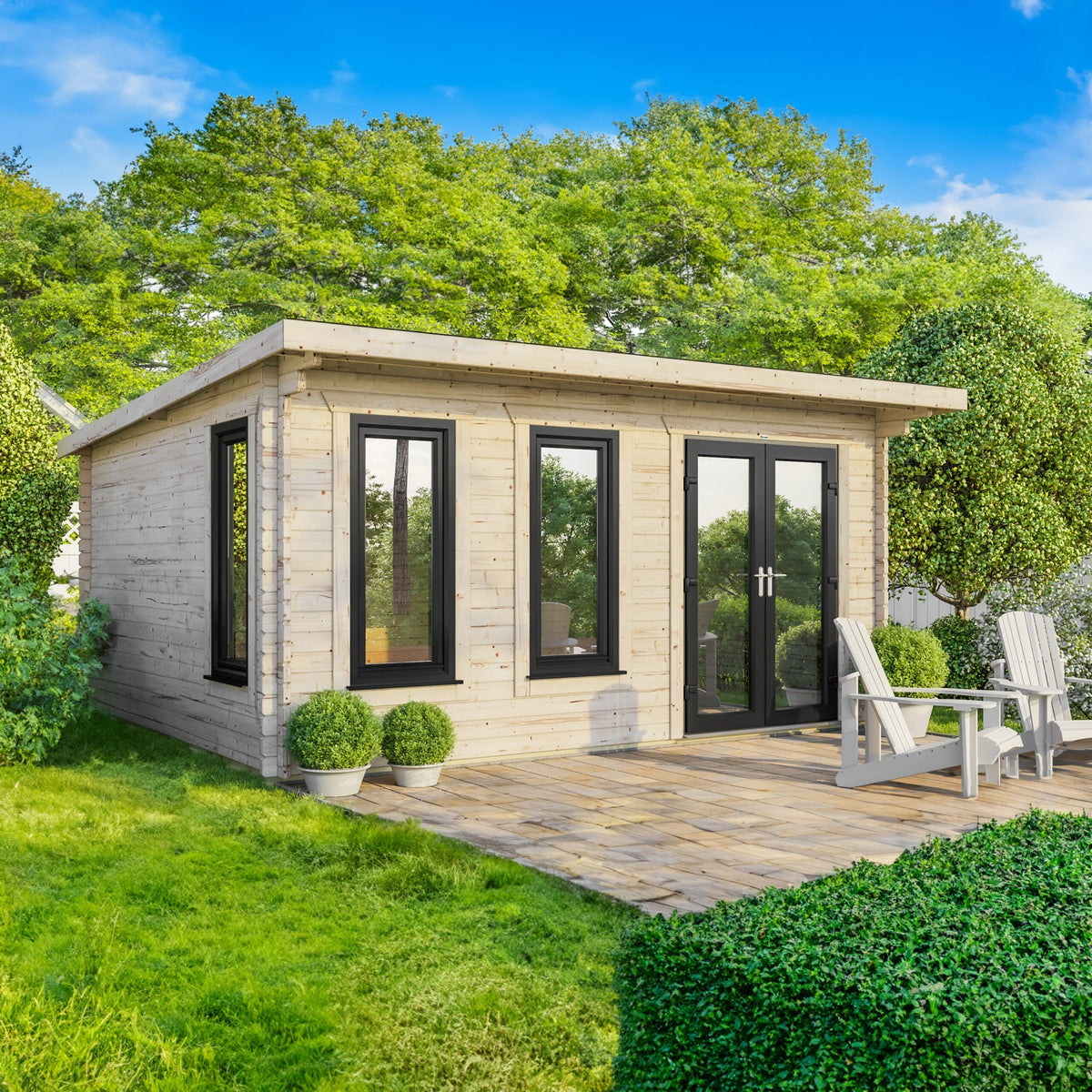 Power Pent Log Cabin - 44mm 18x16 / Right