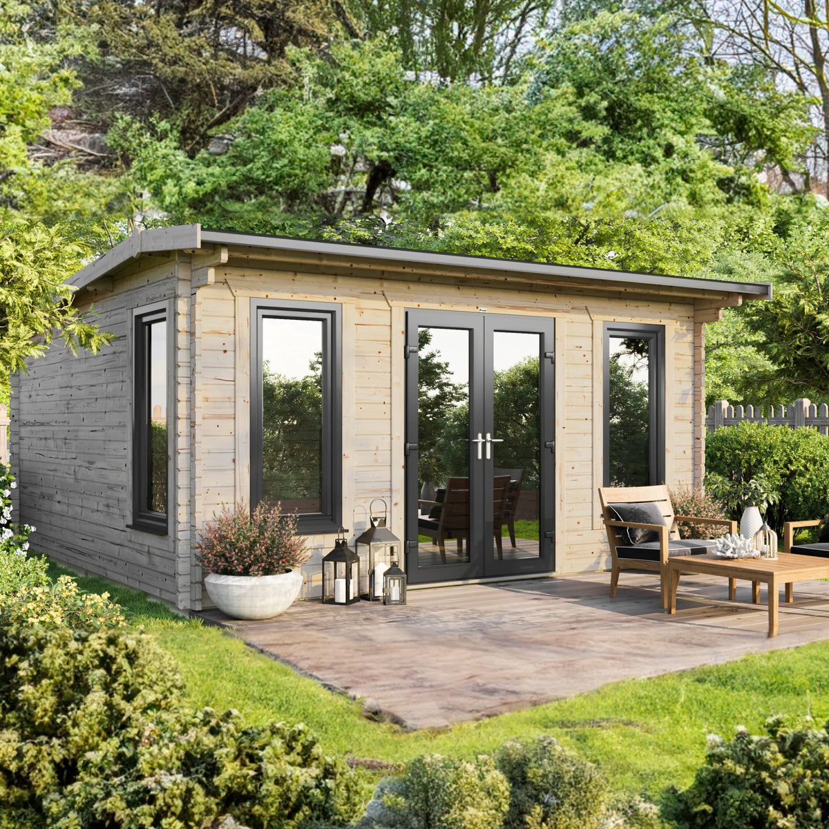 Power Apex Log Cabin - 44mm 18x18 / Centre
