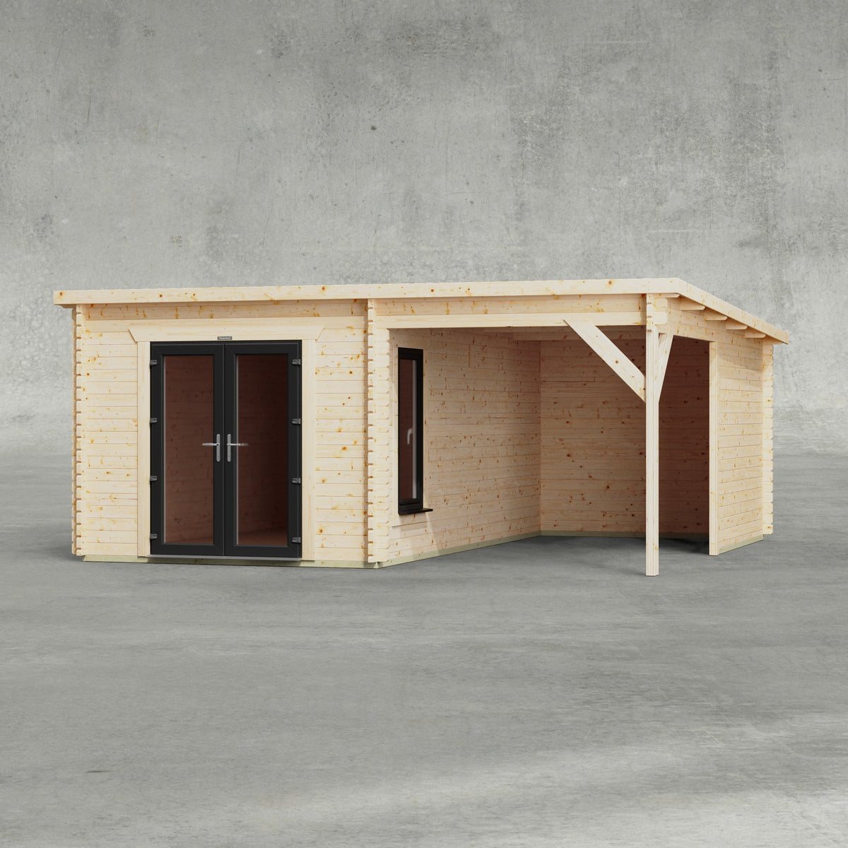 Power Sheds Canopy Log Cabin 18ft x 18ft