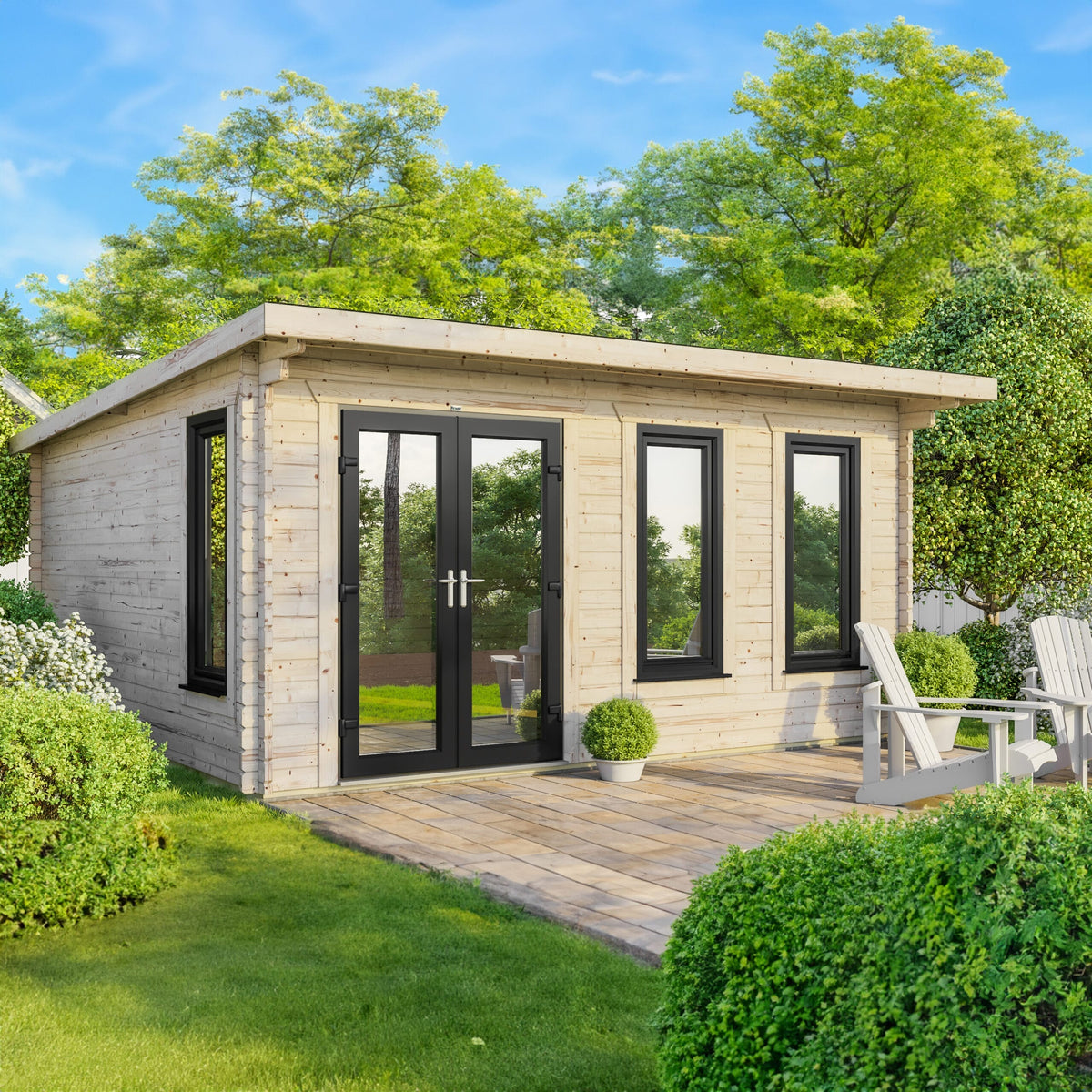 Power Pent Log Cabin - 44mm 18x18 / Left